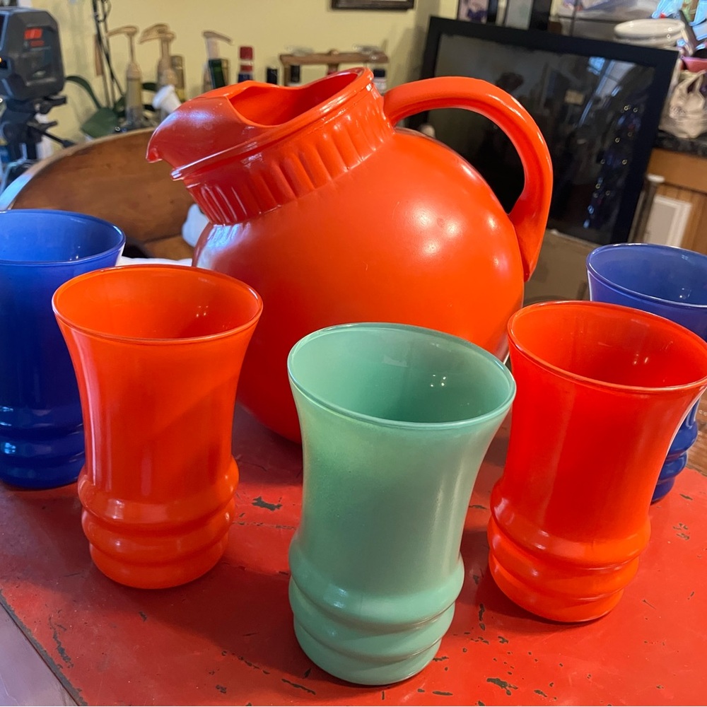 Anchor Hocking Ball Tilt Jug and 5 Tumbler Glass Set